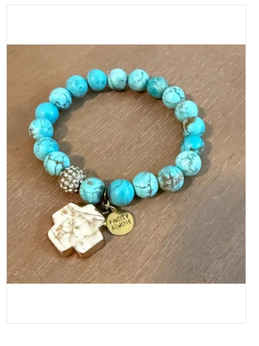 Kinsley Armelle Blue Bracelet‎ with Marble Cross